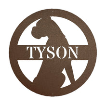 Load image into Gallery viewer, Critter Collection BOXER Name Monogram, Laser Cut Steel Sign, Multi Sizes & Colors