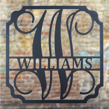 Load image into Gallery viewer, SQUARE CLASSIC Family Name - Steel Sign, Multiple Sizes and Colors Available