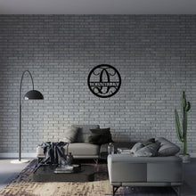 Load image into Gallery viewer, ORGANIC FLOURISH Circle Monogram - Steel Sign, Multiple Sizes and Colors Available