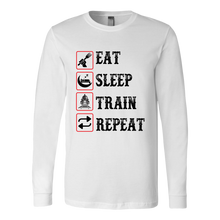 Load image into Gallery viewer, Eat Sleep Unisex Long Sleeve T-Shirt Extended Sizes Available Shipping Included