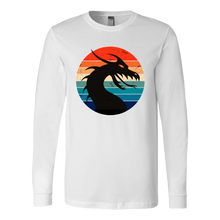 Load image into Gallery viewer, Retro Dragon Profile Unisex Long Sleeve T-Shirt, Extended Sizes Available, Free Shipping