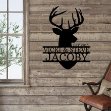 Load image into Gallery viewer, BUCK SILHOUETTE Monogram - Steel Sign, Multiple Sizes and Colors Available