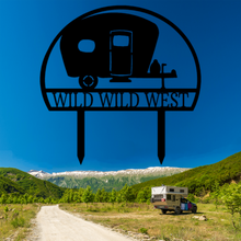 Load image into Gallery viewer, Camping Trailer Yard Monogram - Steel Sign, Multi Colors & Sizes, Camper Hiker Glamper
