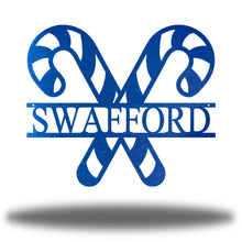 Load image into Gallery viewer, Yummy CANDY CANE Name Monogram, Laser Cut Steel Sign, Multi Sizes & Colors