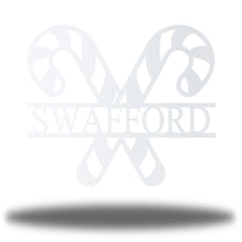 Load image into Gallery viewer, Yummy CANDY CANE Name Monogram, Laser Cut Steel Sign, Multi Sizes & Colors