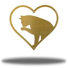 Load image into Gallery viewer, Cat Silhouette in Heart, Valentine's Gift for Cat Lover, Laser Cut Steel Sign, Multi Sizes and Colors