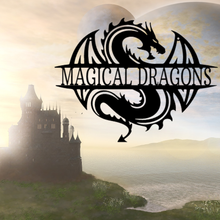 Load image into Gallery viewer, Stylized Celtic Dragon Single Line Monogram Steel Plaque, Fantasy Protector Spirit Guide