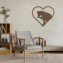 Load image into Gallery viewer, Cat Silhouette in Heart, Valentine's Gift for Cat Lover, Laser Cut Steel Sign, Multi Sizes and Colors