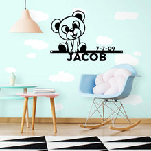 Load image into Gallery viewer, Sweet Smiling Teddy Monogram - Steel Sign, Multi Sizes & Colors, Baby Infant Shower Gift Monogram