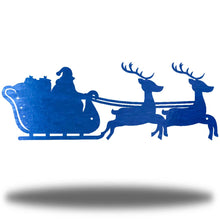 Load image into Gallery viewer, Santa's CHRISTMAS SLEIGH Wall Art, Laser Cut Steel, Multi Sizes & Colors