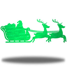 Load image into Gallery viewer, Santa's CHRISTMAS SLEIGH Wall Art, Laser Cut Steel, Multi Sizes & Colors