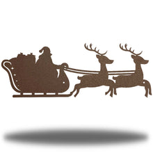 Load image into Gallery viewer, Santa's CHRISTMAS SLEIGH Wall Art, Laser Cut Steel, Multi Sizes & Colors