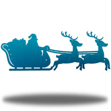 Load image into Gallery viewer, Santa's CHRISTMAS SLEIGH Wall Art, Laser Cut Steel, Multi Sizes & Colors