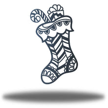 Load image into Gallery viewer, Whimsical Christmas Stocking Wall Art, Precision Laser Cut Steel, Multi Sizes and Colors
