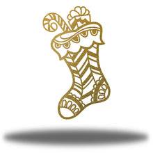 Load image into Gallery viewer, Whimsical Christmas Stocking Wall Art, Precision Laser Cut Steel, Multi Sizes and Colors