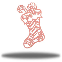 Load image into Gallery viewer, Whimsical Christmas Stocking Wall Art, Precision Laser Cut Steel, Multi Sizes and Colors