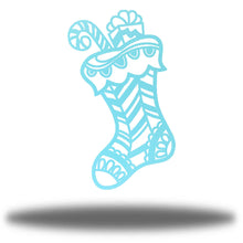 Load image into Gallery viewer, Whimsical Christmas Stocking Wall Art, Precision Laser Cut Steel, Multi Sizes and Colors
