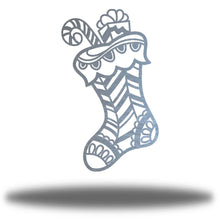 Load image into Gallery viewer, Whimsical Christmas Stocking Wall Art, Precision Laser Cut Steel, Multi Sizes and Colors