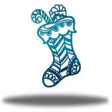 Load image into Gallery viewer, Whimsical Christmas Stocking Wall Art, Precision Laser Cut Steel, Multi Sizes and Colors