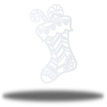 Load image into Gallery viewer, Whimsical Christmas Stocking Wall Art, Precision Laser Cut Steel, Multi Sizes and Colors