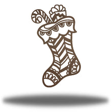 Load image into Gallery viewer, Whimsical Christmas Stocking Wall Art, Precision Laser Cut Steel, Multi Sizes and Colors