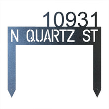 Load image into Gallery viewer, Modern, Minimalist Rectangle Address Stake, Laser Cut Steel Yard Stake, Multi Sizes and Colors