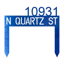 Load image into Gallery viewer, Modern, Minimalist Rectangle Address Stake, Laser Cut Steel Yard Stake, Multi Sizes and Colors