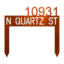 Load image into Gallery viewer, Modern, Minimalist Rectangle Address Stake, Laser Cut Steel Yard Stake, Multi Sizes and Colors