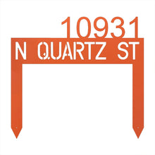 Load image into Gallery viewer, Modern, Minimalist Rectangle Address Stake, Laser Cut Steel Yard Stake, Multi Sizes and Colors