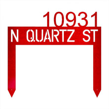 Load image into Gallery viewer, Modern, Minimalist Rectangle Address Stake, Laser Cut Steel Yard Stake, Multi Sizes and Colors