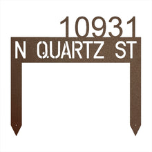 Load image into Gallery viewer, Modern, Minimalist Rectangle Address Stake, Laser Cut Steel Yard Stake, Multi Sizes and Colors