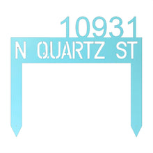 Load image into Gallery viewer, Modern, Minimalist Rectangle Address Stake, Laser Cut Steel Yard Stake, Multi Sizes and Colors