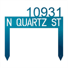 Load image into Gallery viewer, Modern, Minimalist Rectangle Address Stake, Laser Cut Steel Yard Stake, Multi Sizes and Colors
