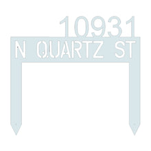 Load image into Gallery viewer, Modern, Minimalist Rectangle Address Stake, Laser Cut Steel Yard Stake, Multi Sizes and Colors