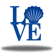 Load image into Gallery viewer, Coastal Love With Scallop Shell Accent, Laser Cut Steel Sign, Multi Colors and Sizes