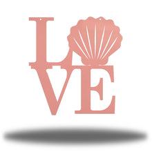 Load image into Gallery viewer, Coastal Love With Scallop Shell Accent, Laser Cut Steel Sign, Multi Colors and Sizes