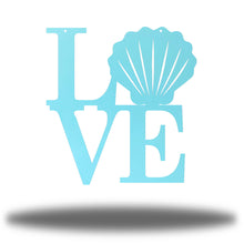 Load image into Gallery viewer, Coastal Love With Scallop Shell Accent, Laser Cut Steel Sign, Multi Colors and Sizes