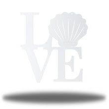 Load image into Gallery viewer, Coastal Love With Scallop Shell Accent, Laser Cut Steel Sign, Multi Colors and Sizes