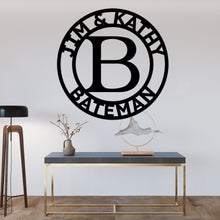 Load image into Gallery viewer, LETTER Family Name and Monogram Steel Sign, Multiple Colors and Sizes