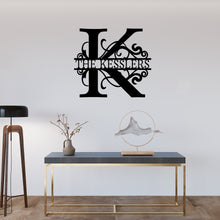 Load image into Gallery viewer, SPLIT LETTER MONOGRAM Family Name Steel Sign, Multiple Metals & Sizes