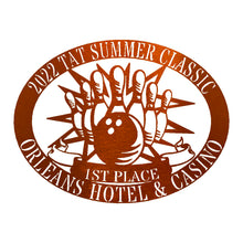 Load image into Gallery viewer, Stunning Bowling Trophy Award Appreciation Monogram Oval Plaque, Multi Sizes and Colors