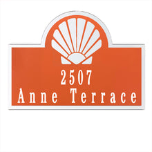 Load image into Gallery viewer, Seashell Address Sign, Laser Cut Steel Plaque for a Coastal Look - Multi Sizes and Colors
