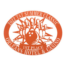 Load image into Gallery viewer, Stunning Bowling Trophy Award Appreciation Monogram Oval Plaque, Multi Sizes and Colors