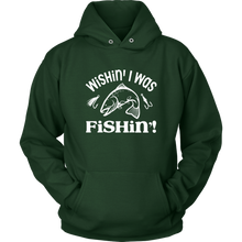 Load image into Gallery viewer, Wishin' I Was Fishing Unisex Hoodie, Multi Colors, Extended Sizes, Shipping Included