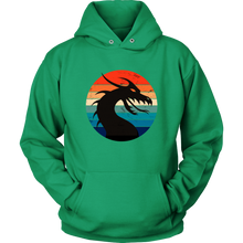 Load image into Gallery viewer, Retro Dragon Profile Unisex Hoodie, Multi Colors, Extended Sizes Available, Free Shipping