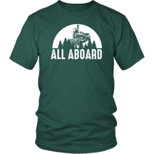 Load image into Gallery viewer, All Aboard Mens Unisex T-Shirt Mutiple Colors Extended Sizes Shipping Included
