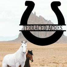 Load image into Gallery viewer, MINIMALIST & SIMPLE HORSESHOE Monogram - Steel Sign, Multiple Sizes and Colors Available