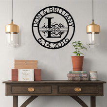 Load image into Gallery viewer, ELABORATE SPLIT LETTER Monogram/Family Name - Steel Sign, Multiple Colors and Sizes Available