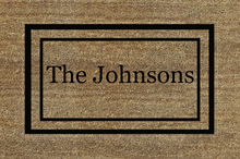 Load image into Gallery viewer, Double Bordered Personalized Door Mat - Great Gift For New Homeowners -- Multiple Sizes