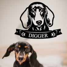 Load image into Gallery viewer, Cutie Dachshund Face You Must Have!  - Steel Sign. Multi colors & sizes available. Short, long hair, wire hair versions!